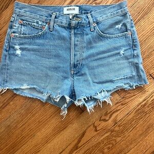 High waisted Agolde jean shorts